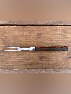 Cutco Meat Fork USA 1026 Carving Serving Vintage Brown Handle